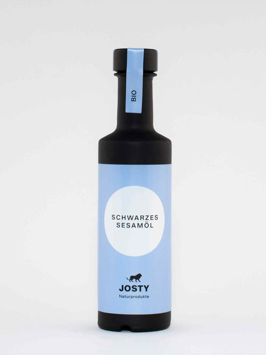 Bio Schwarzes sesamöl kaltgepresst, aus der Schweiz, Josty Naturally